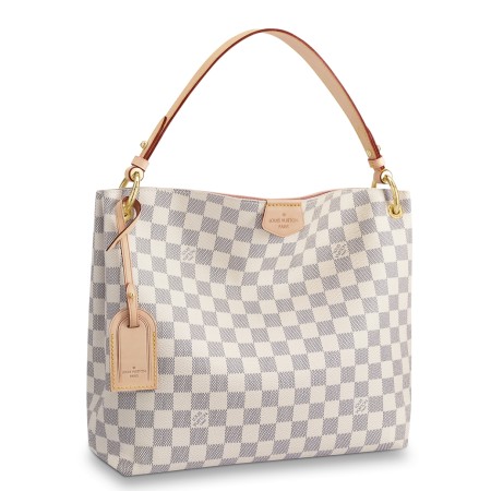 Louis Vuitton Graceful PM Bag In Damier Azur Canvas N42249