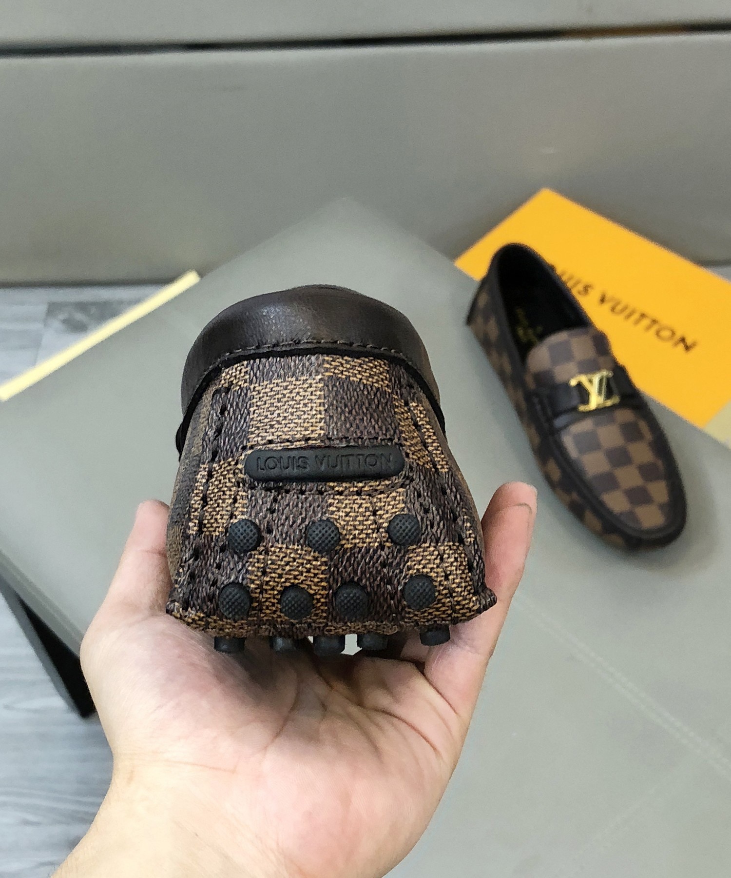 Replica Louis Vuitton Major Loafers In Damier Ebene Canvas