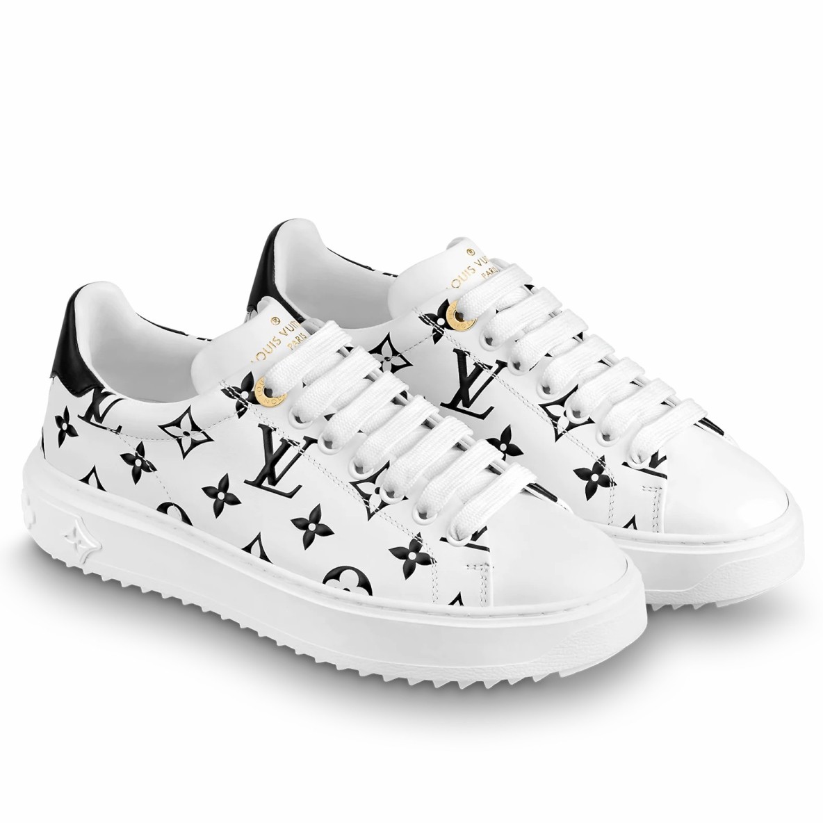 Replica Louis Vuitton Time Out Sneakers with 3D Monogram Flowers
