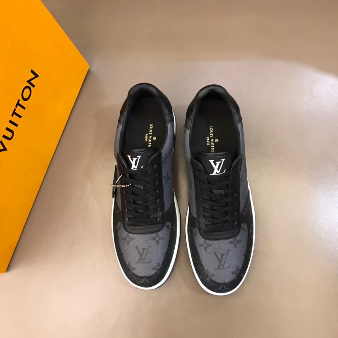 Replica Louis Vuitton Men's Rivoli Sneakers In Monogram Reverse Canvas