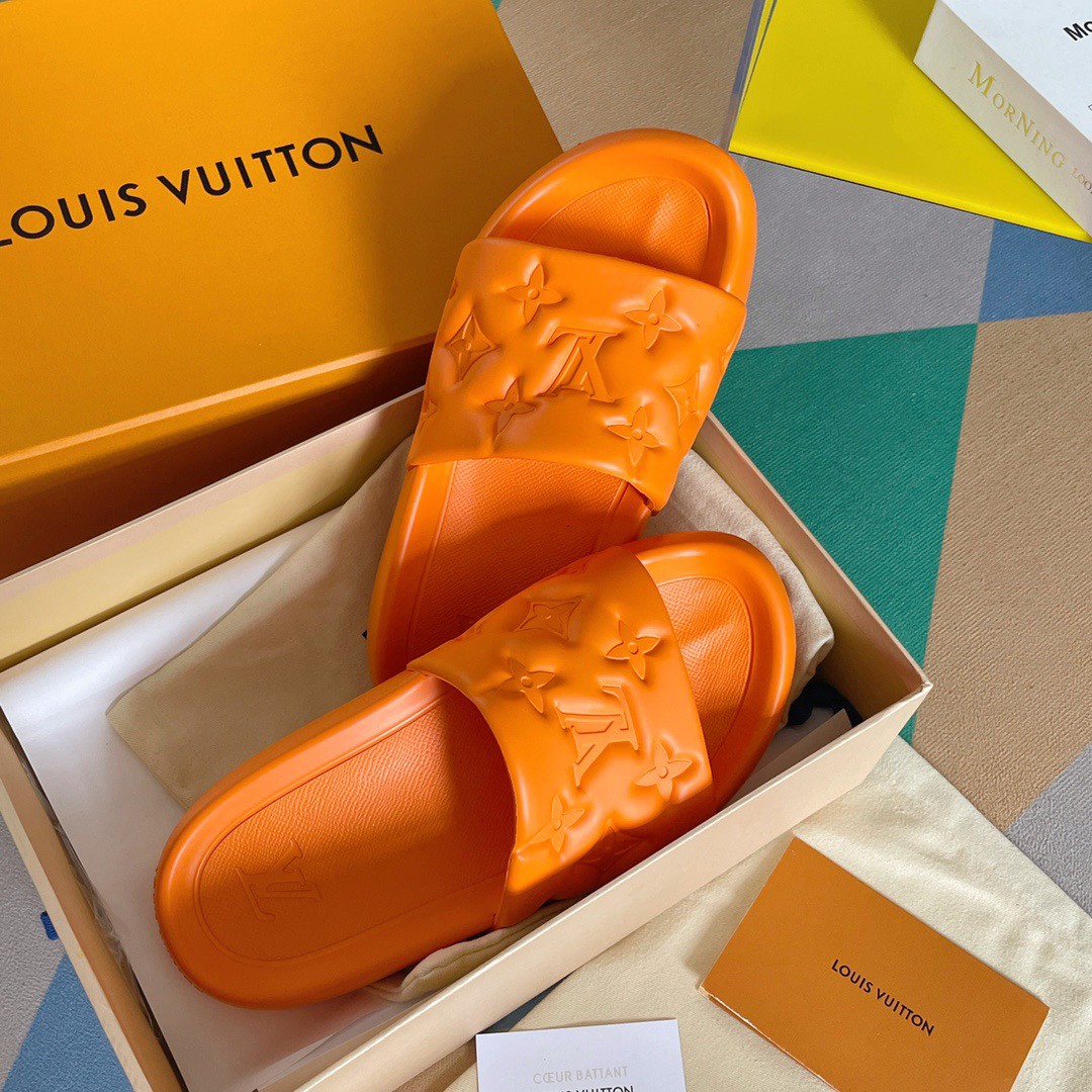 Replica Louis Vuitton LVXNBA Miami Mules In Monogram Leather for Sale