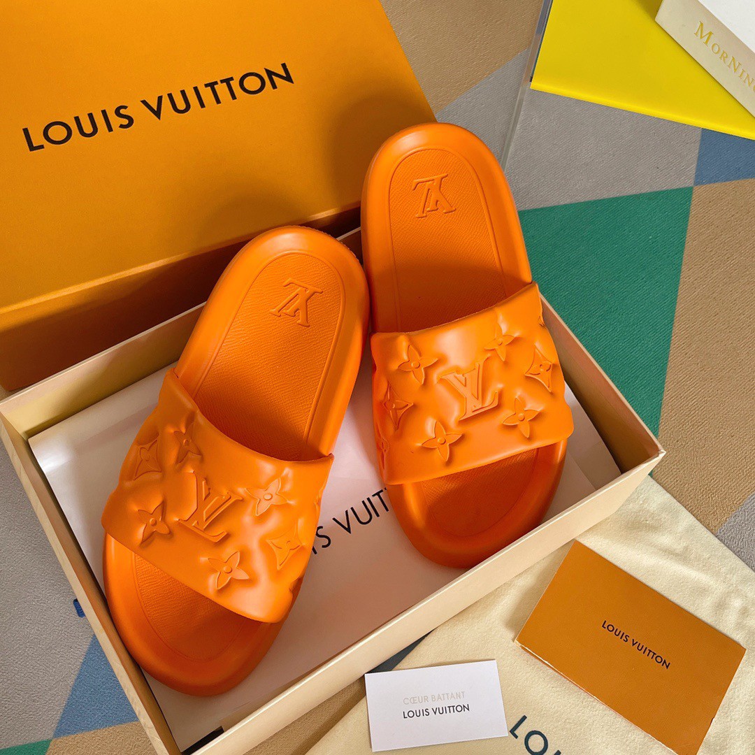 Replica Louis Vuitton LVXNBA Miami Mules In Monogram Leather for Sale