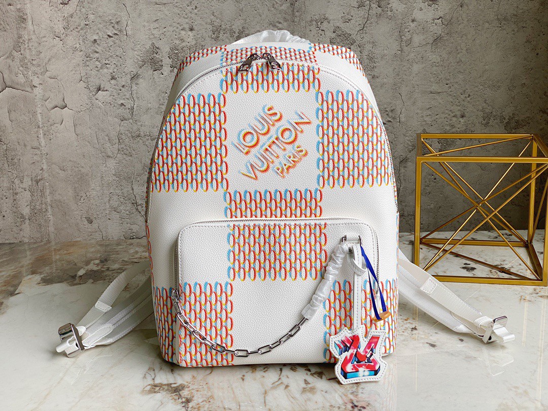 LOUIS VUITTON Racer Backpack White M20664 Damier Spray– GALLERY