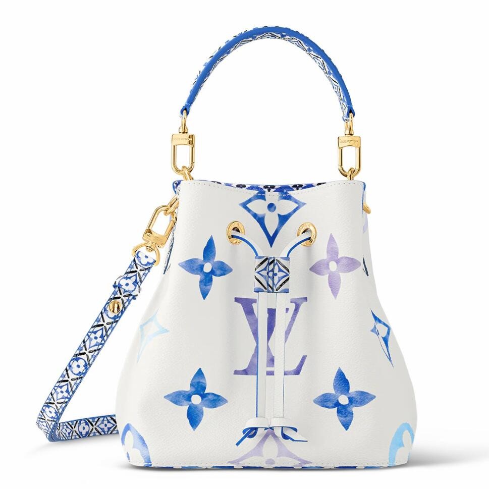 Louis Vuitton Neo Noe Bucket Bag Monogram LV Escale Blue White Watercolor M45126