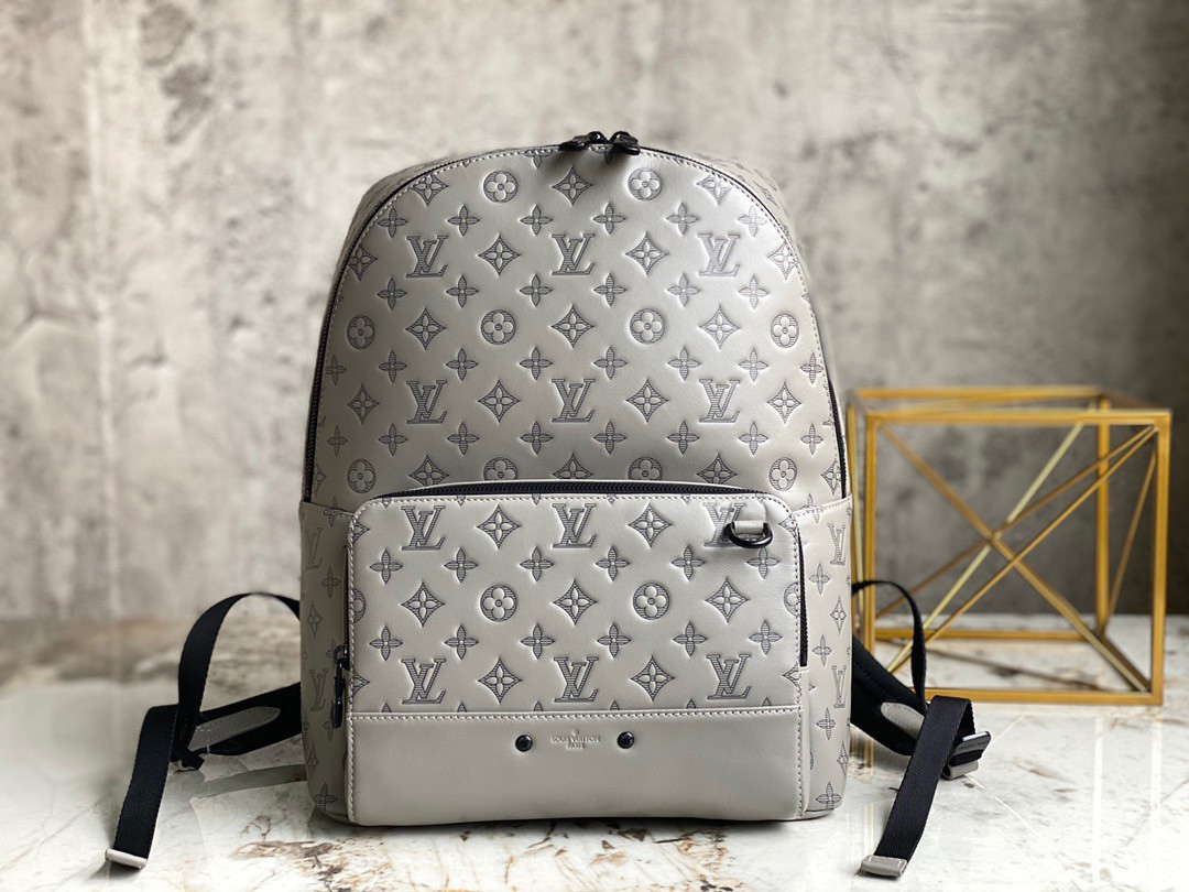 LOUIS VUITTON RACER BACKPACK MONOGRAM SHADOW GRAY LEATHER