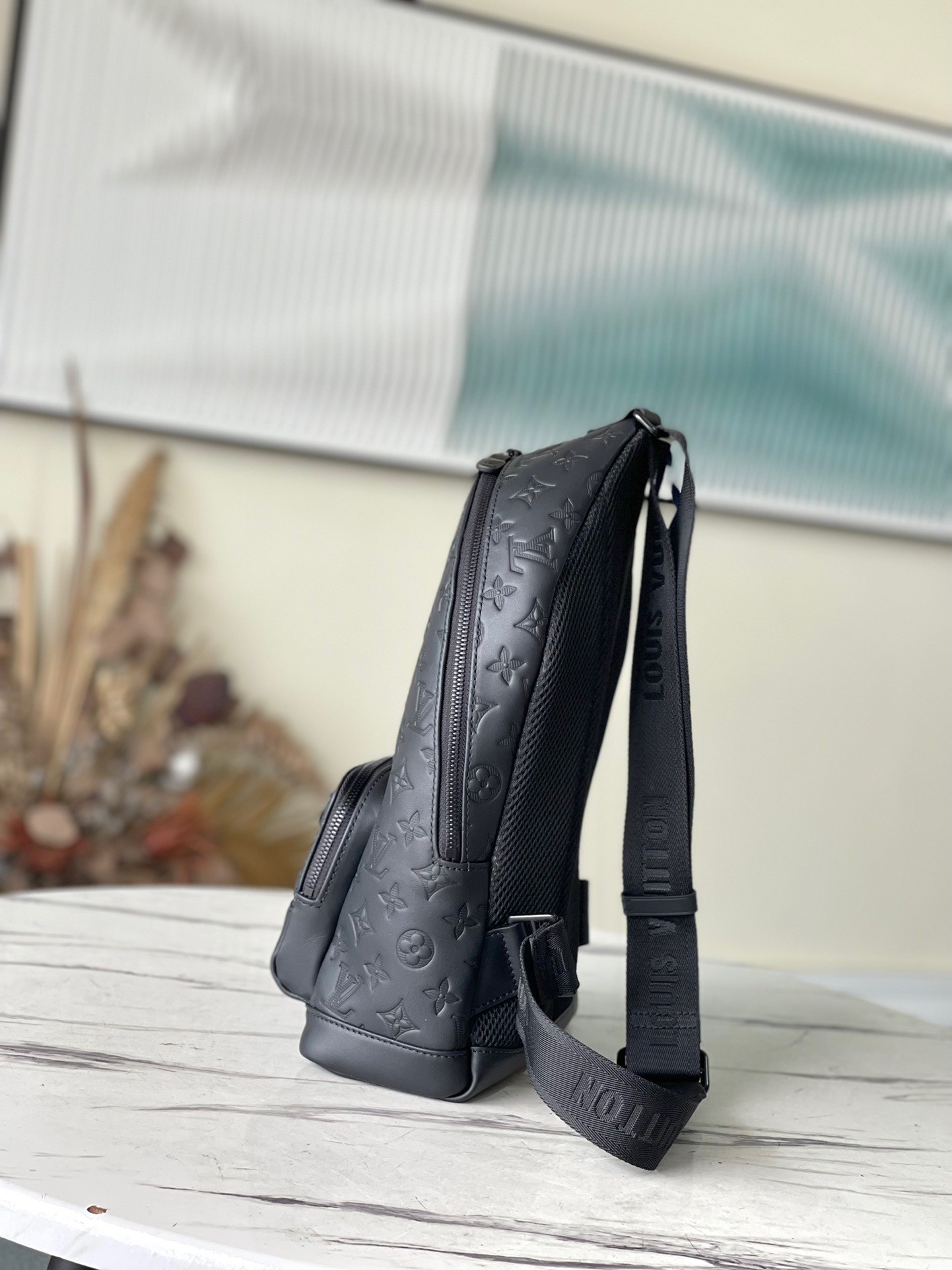 Louis Vuitton Racer Backpack Monogram Shadow Leather Matte Black