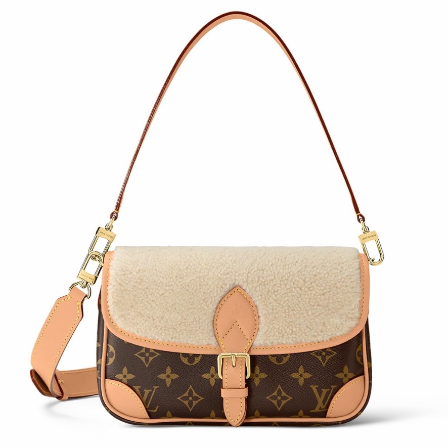 Louis Vuitton Neonoe BB Brown in Coated Canvas/Shearling with Gold