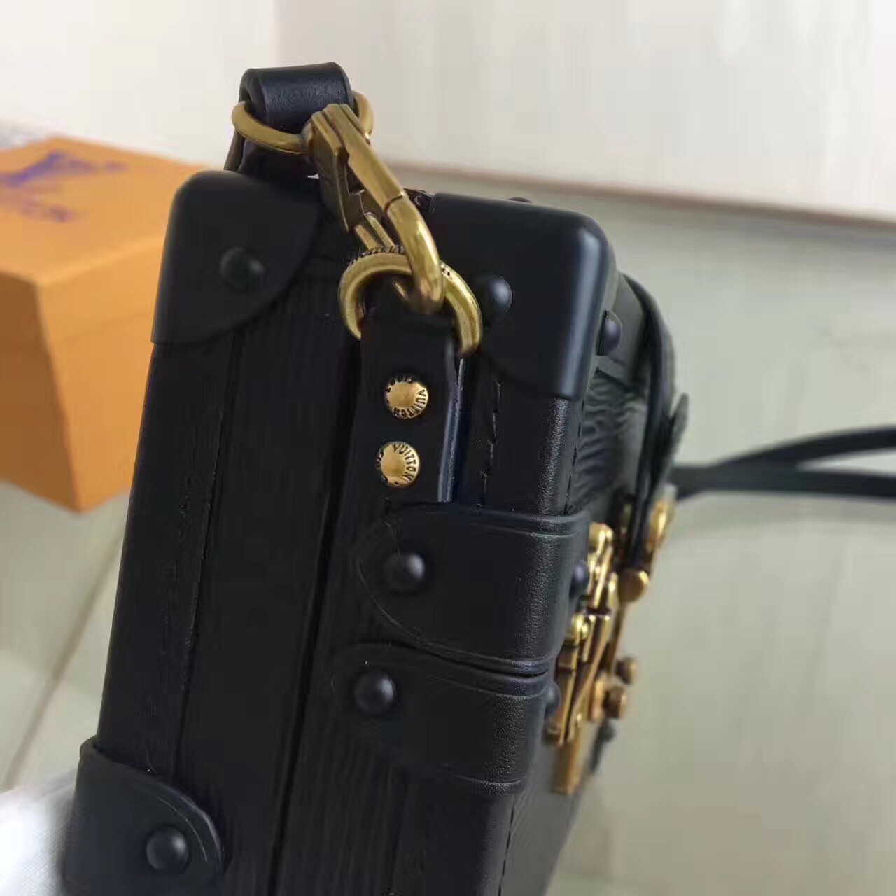 Louis Vuitton Petite Malle Handbag Epi Leather Black 376891