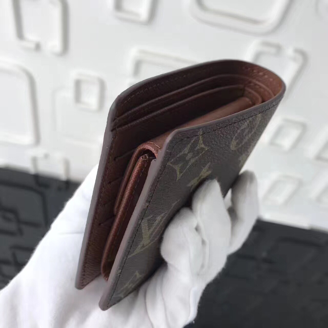 monogram macassar wallet