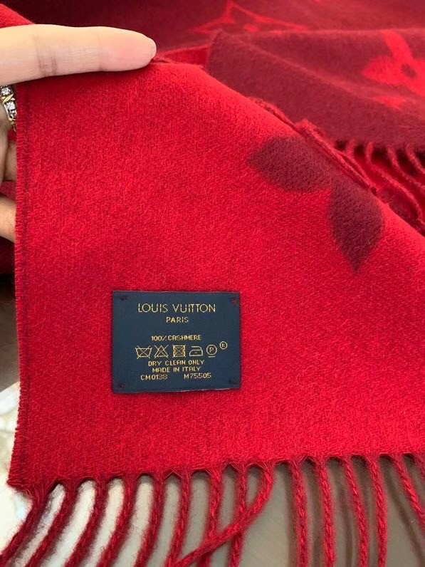 Louis Vuitton Cashmere Monogram Reykjavik Scarf Cherry - The Lux