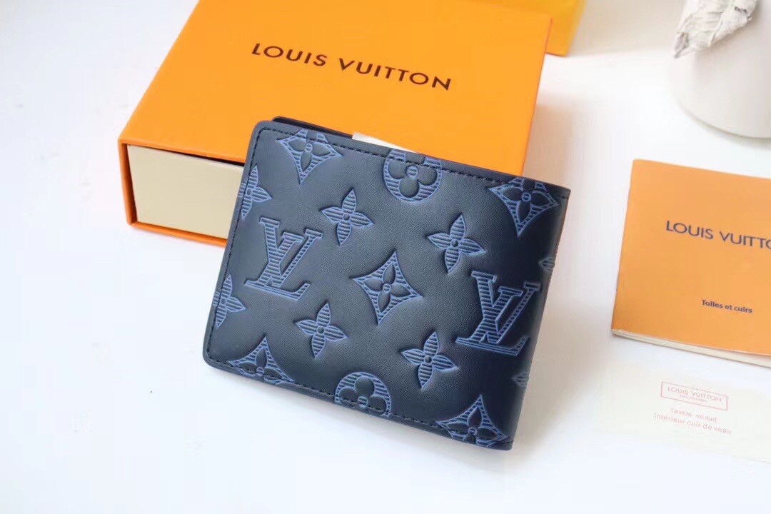 Replica Louis Vuitton Monogram Shadow Leather Multiple Wallet m62901