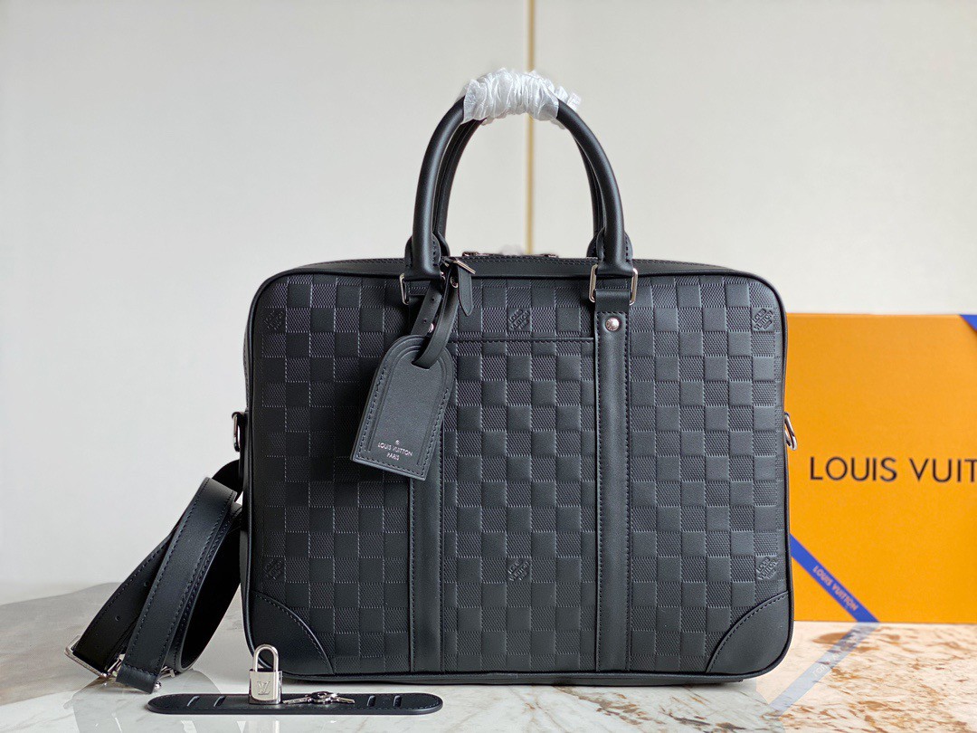 Louis Vuitton Black Damier Graphite Porte Documents Voyage PM