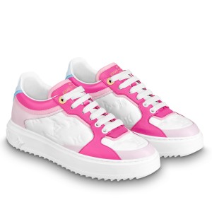 Louis Vuitton Time Out Sneakers In Pink Monogram Lambskin