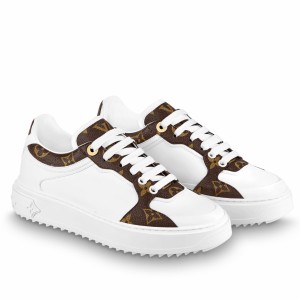 Louis Vuitton Time Out Sneakers In White Leather with Monogram