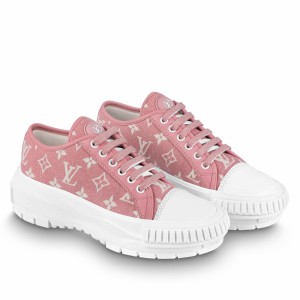 Louis Vuitton LV Squad Sneakers In Pink Monogram Denim