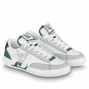 Louis Vuitton Charlie Sneakers In White Leather With Vert Detail