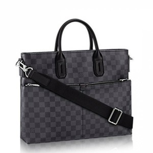 Shop Louis Vuitton DAMIER GRAPHITE Canvas Bi-color Leather Crossbody Bag  Logo (N45302) by Ravie