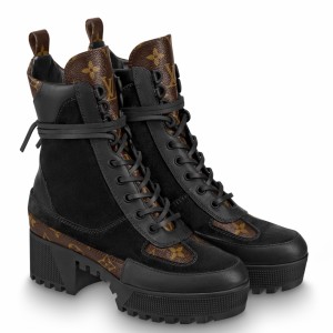 Louis Vuitton Laureate Desert Boots In Black Suede Leather
