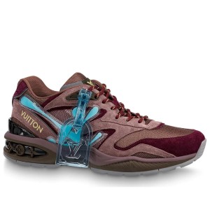 Louis Vuitton Men's LV Trail Sneakers In Aubergine Suede Leather