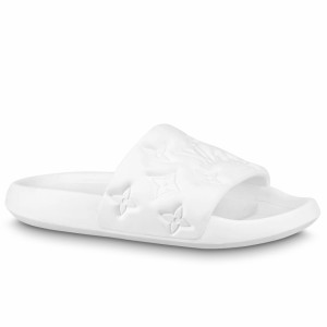 Louis Vuitton Waterfront Mules In White Monogram Rubber