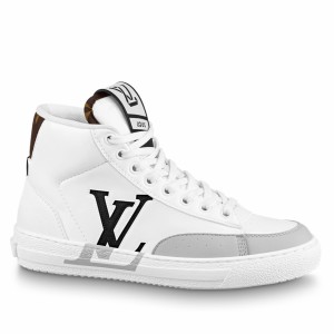Louis Vuitton White Charlie Sneaker Boots With Black Detail