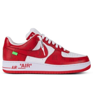 Louis Vuitton And Nike Air Force 1 Sneakers In Red/White