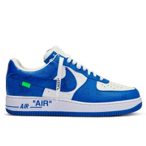 Louis Vuitton And Nike Air Force 1 Sneakers In Blue/White