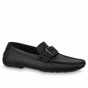 Louis Vuitton Monte Carlo Moccasin In Black Grained Leather