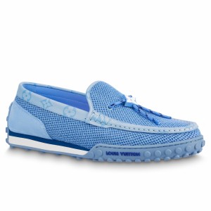 Louis Vuitton LV Racer Moccasin In Blue Technical Mesh