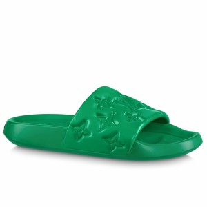 Louis Vuitton Waterfront Mules In Green Monogram Rubber