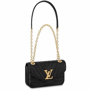 Louis Vuitton LV New Wave Chain PM Bag In Black Leather M20687