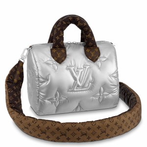Louis Vuitton Speedy Bandouliere 25 Bag In Silver Recycled Nylon M20973