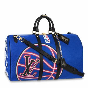 Louis Vuitton x NBA Keepall Bandouliere 55 Bag In Blue Leather M21105