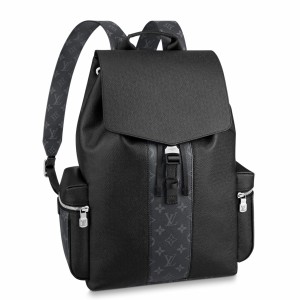 Louis Vuitton Outdoor Backpack In Black Taigarama M30417