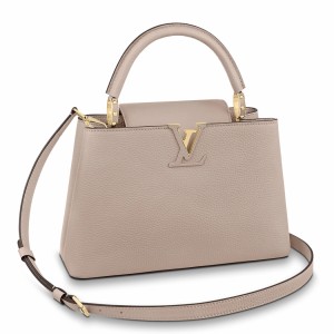 Louis Vuitton Capucines MM Bag In Grey Taurillon Leather M42253