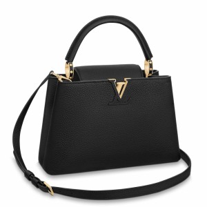 Louis Vuitton Capucines MM Bag In Black Taurillon Leather M42259
