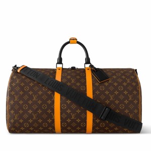Louis Vuitton Keepall Bandouliere 55 Bag in Monogram Macassar Canvas M46702