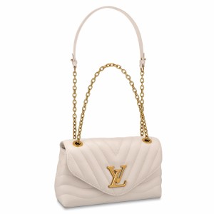 Louis Vuitton LV New Wave Chain MM Bag In White Leather M58549