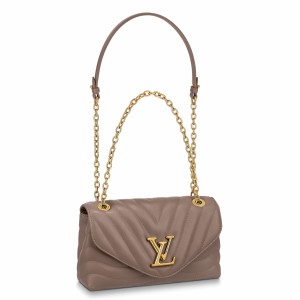 Louis Vuitton LV New Wave Chain MM Bag In Taupe Leather M58550