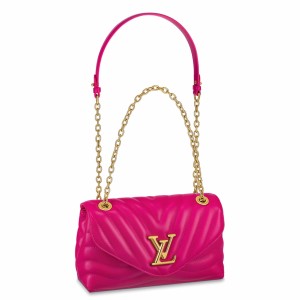 Louis Vuitton LV New Wave Chain MM Bag In Rose Red Leather M58553