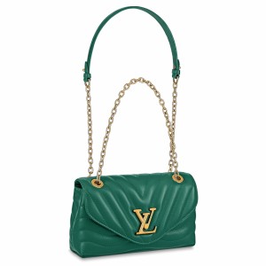 Louis Vuitton LV New Wave Chain MM Bag In Green Leather M58664