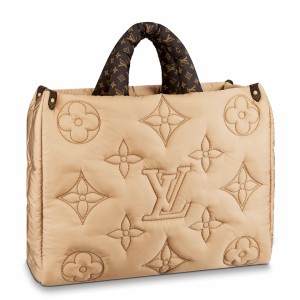 Louis Vuitton OnTheGo GM Bag In Beige Recycled Nylon M59007