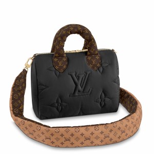 Louis Vuitton Speedy Bandouliere 25 Bag In Black Recycled Nylon M59008