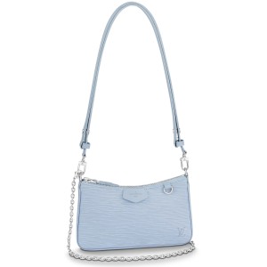 Louis Vuitton Easy Pouch On Strap In Blue Epi Leather M80480