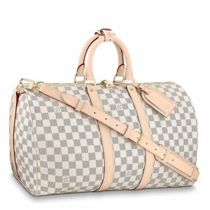 Louis Vuitton Keepall Bandouliere 45 Bag In Damier Azur Canvas N48223