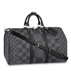 Louis Vuitton Keepall Bandouliere 50 Bag In Damier Graphite 3D Canvas N50016