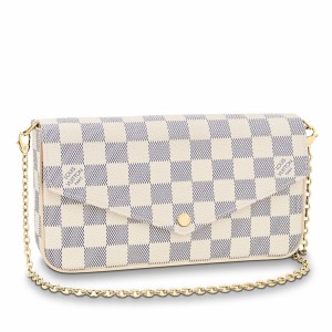 Louis Vuitton Pochette Felicie Bag In Damier Azur Canvas N63106 