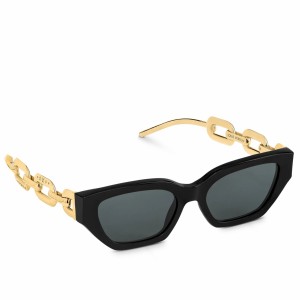 Louis Vuitton Black LV Edge Sunglasses Z1473E