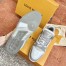 Louis Vuitton Men's LV Trainer Sneakers In White/Grey Leather