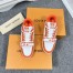 Louis Vuitton Men's LV Trainer Sneakers In Orange Denim with Mesh